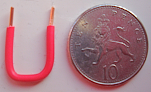 Photo of small red link wire